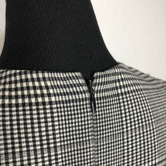 Theory Helaina Portland black white micro plaid wool sleeveless dress size 4 - Picture 11 of 12